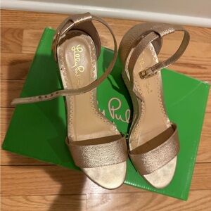 Lilly Pulitzer Bridget Sandals Gold 6.5